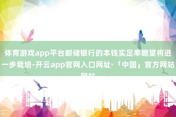体育游戏app平台邮储银行的本钱实足率瞻望将进一步栽培-开云