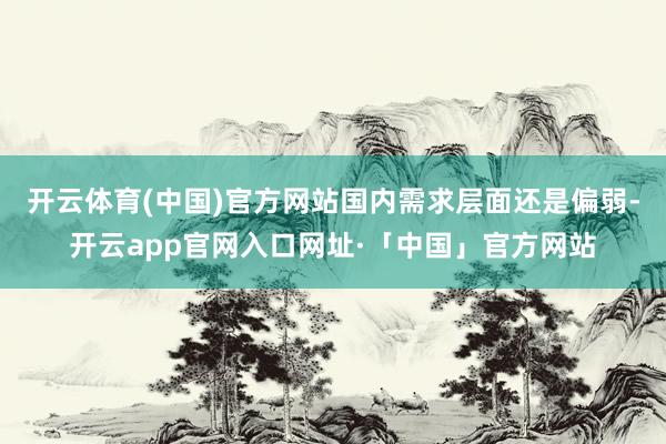 开云体育(中国)官方网站国内需求层面还是偏弱-开云app官网