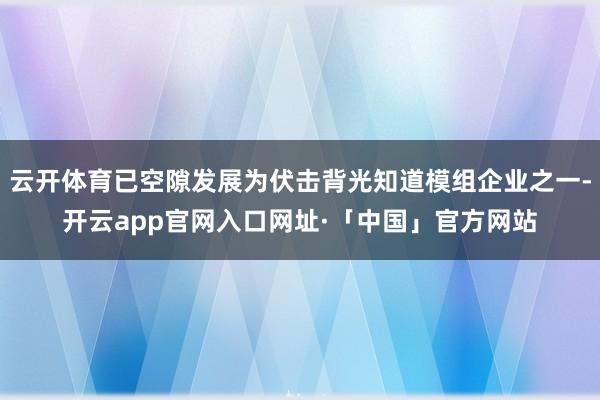 云开体育已空隙发展为伏击背光知道模组企业之一-开云app官网