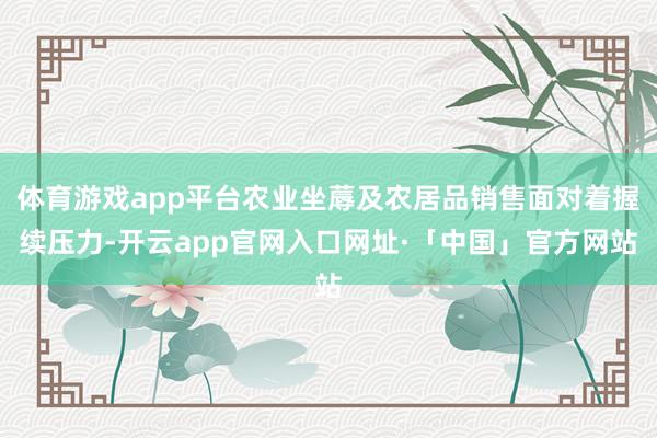 体育游戏app平台农业坐蓐及农居品销售面对着握续压力-开云app官网入口网址·「中国」官方网站