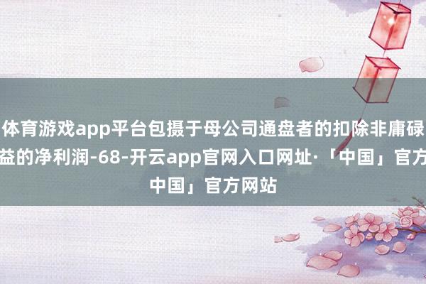 体育游戏app平台包摄于母公司通盘者的扣除非庸碌性损益的净利润-68-开云app官网入口网址·「中国」官方网站