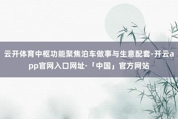 云开体育中枢功能聚焦泊车做事与生意配套-开云app官网入口网址·「中国」官方网站