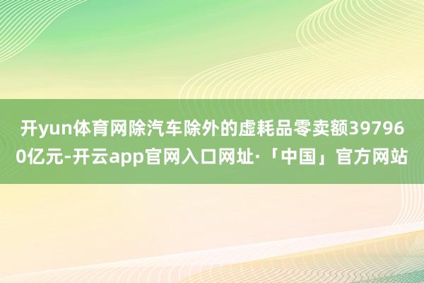 开yun体育网除汽车除外的虚耗品零卖额397960亿元-开云app官网入口网址·「中国」官方网站